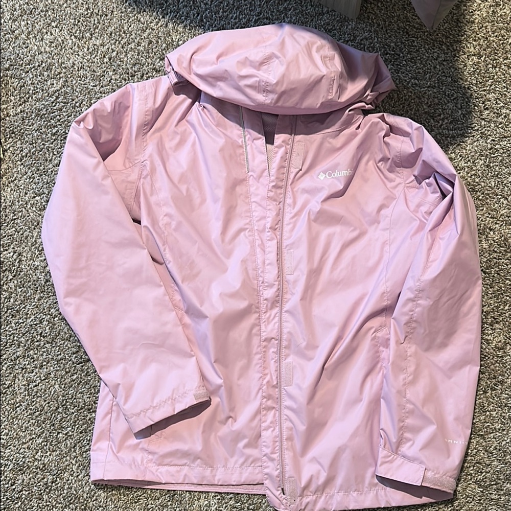 Columbia Pink Raincoat Lightweight Water-Resistant